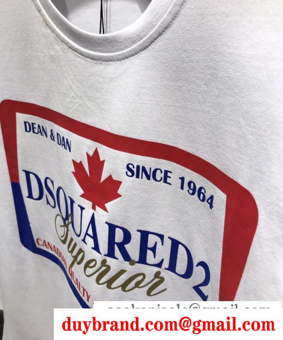 春夏欠かせない定番アイテム 半袖Tシャツ 2019年の流行る美品 2色可選 ディースクエアード 今すぐ買えちゃう！新着 DSQUARED2 大人のため上品