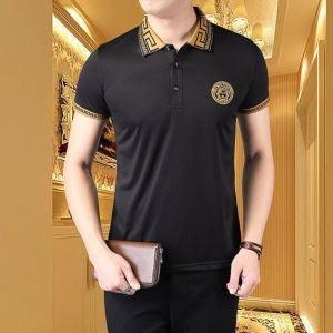 Thoải mái ngay cả vào những ngày hè nóng nực của mùa hè t -shirts/SHORT -SLEEVED 2 màu sắc Versace Summer Hot 2019 Thương hiệu công việc mới Versace_ Giảm giá thương hiệu (lớp lớn nhất của )