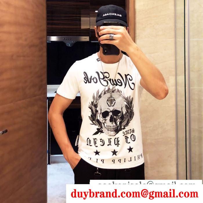 品良くおしゃれ tシャツ/半袖 2019春夏人気トレンドアイテム 2色可選フィリッププレイン philipp plein