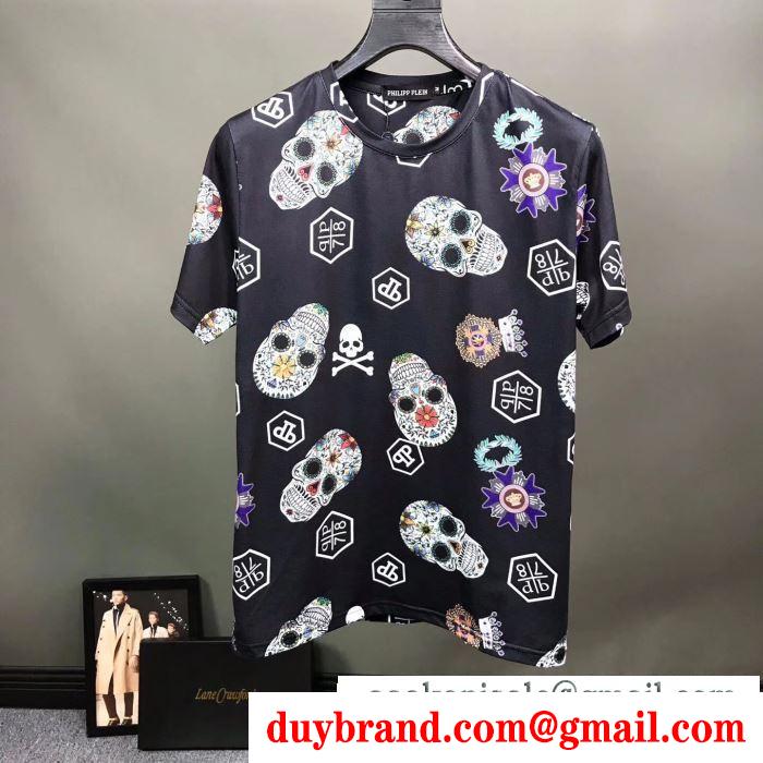 派手にはなりすぎず philipp plein tシャツ/半袖 元気な印象のコーデ 3色可選フィリッププレイン 2019ss