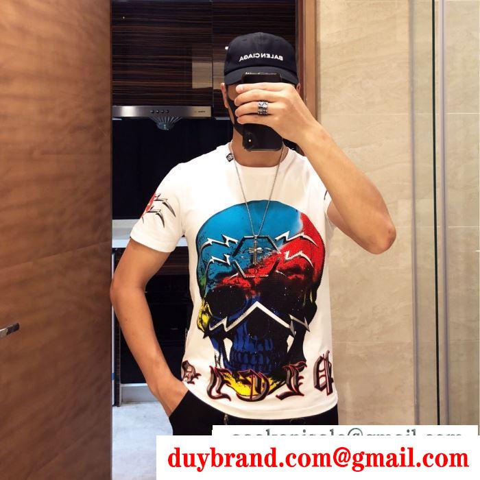 カジュアルスタイルを軽快に philipp plein tシャツ/半袖2019春夏は人気定番 2色可選フィリッププレイン