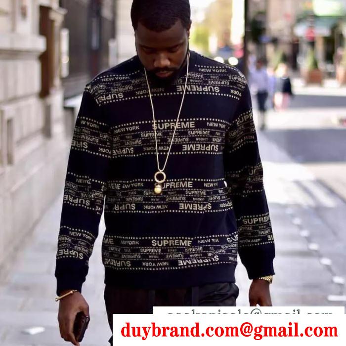 程よい抜け感を演出 supreme 19aw metallic jacquard crewneck 3色可選 プルオーバーパーカー