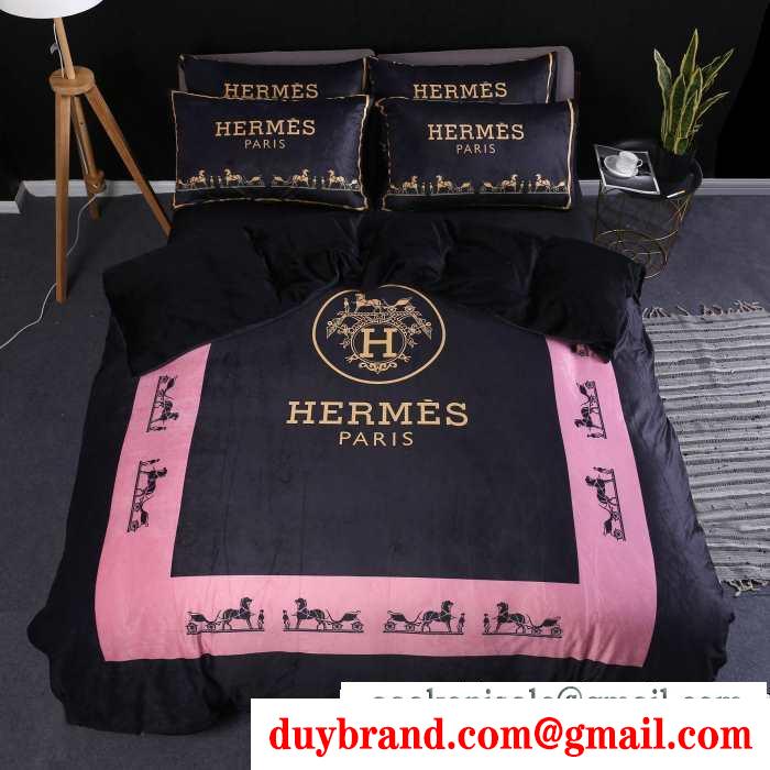 2019秋冬の必需品 エルメス hermes 寝具4点セット 防寒とおしゃれを両立させるコーデ