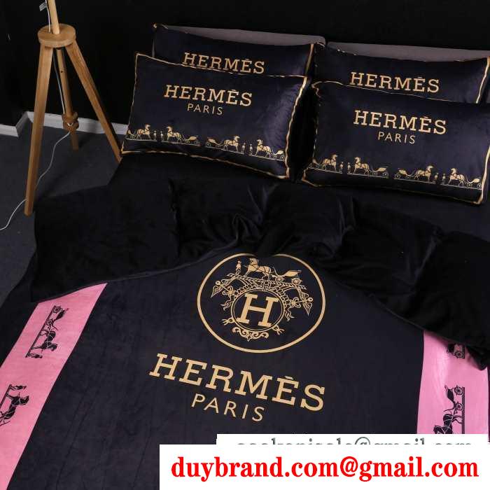 2019秋冬の必需品 エルメス hermes 寝具4点セット 防寒とおしゃれを両立させるコーデ