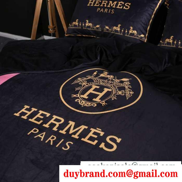 2019秋冬の必需品 エルメス hermes 寝具4点セット 防寒とおしゃれを両立させるコーデ