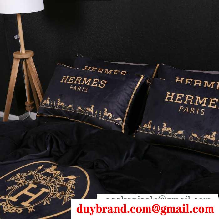 2019秋冬の必需品 エルメス hermes 寝具4点セット 防寒とおしゃれを両立させるコーデ