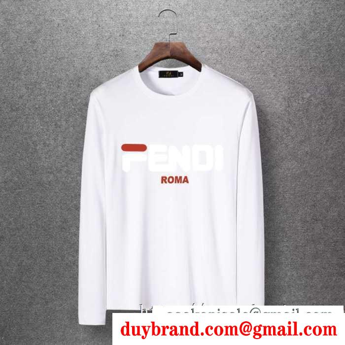 2019年秋冬最新のトレンド フェンディ fendi 長袖tシャツ 4色可選 季節を感じた秋冬ファッション