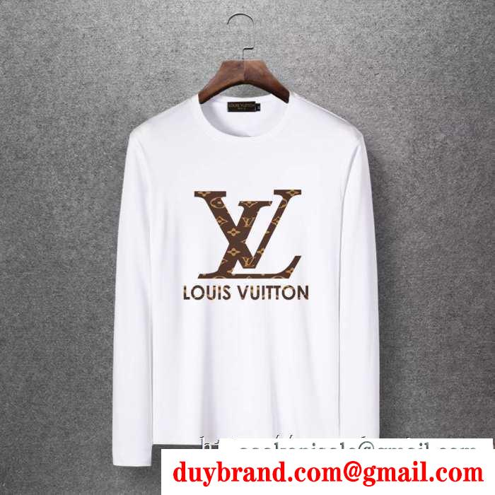2019秋冬におすすめ着こなし 季節を感じた秋冬ファッション ルイ ヴィトン louis vuitton 長袖tシャツ 4色可選