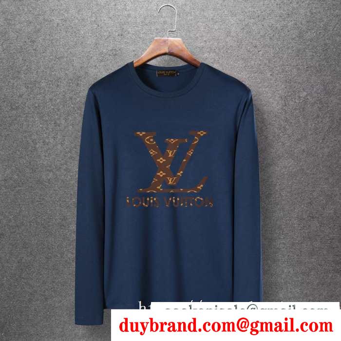 2019秋冬におすすめ着こなし 季節を感じた秋冬ファッション ルイ ヴィトン louis vuitton 長袖tシャツ 4色可選