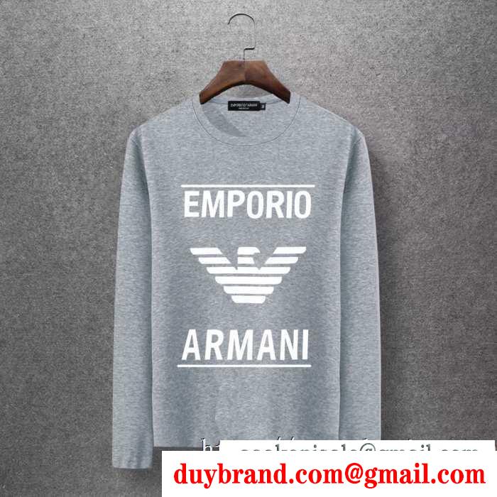 アルマーニ armani 長袖tシャツ 多色可選 2019秋冬の必需品 季節感溢れる秋らしいコーデ