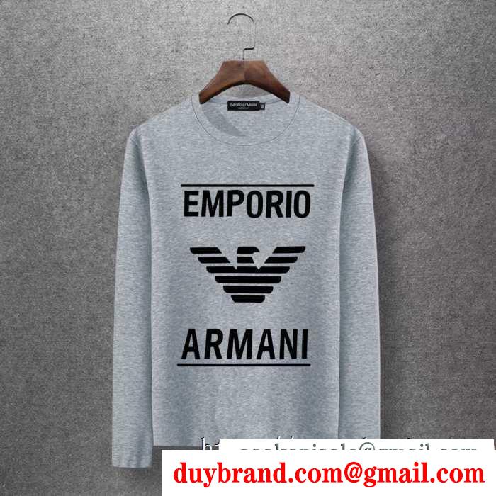 アルマーニ armani 長袖tシャツ 多色可選 2019秋冬の必需品 季節感溢れる秋らしいコーデ