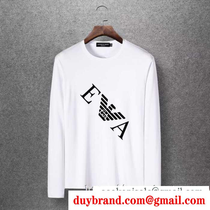 アルマーニ armani 長袖tシャツ 多色可選 2019秋冬におすすめ着こなし ふんわりまとって暖かお洒落