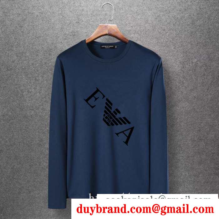 アルマーニ armani 長袖tシャツ 多色可選 2019秋冬におすすめ着こなし ふんわりまとって暖かお洒落
