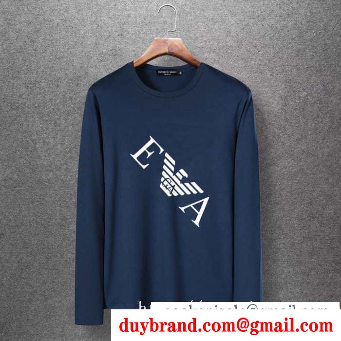アルマーニ armani 長袖tシャツ 多色可選 2019秋冬におすすめ着こなし ふんわりまとって暖かお洒落