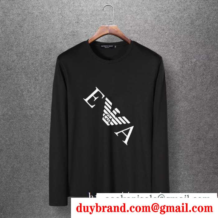 アルマーニ armani 長袖tシャツ 多色可選 2019秋冬におすすめ着こなし ふんわりまとって暖かお洒落