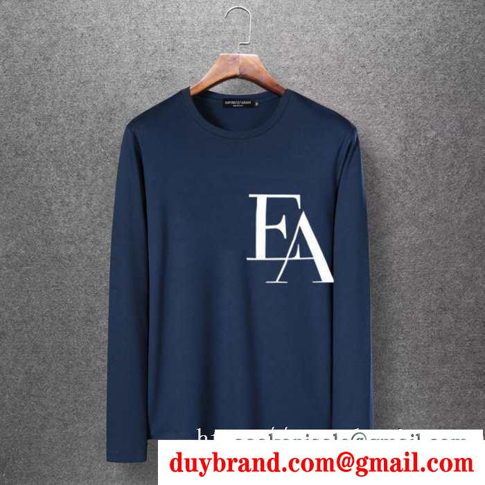 冬ファッションコーデの幅も広がる アルマーニ armani 長袖tシャツ 多色可選 2019秋冬の必需品