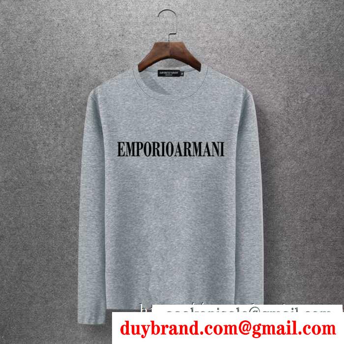 長袖Tシャツ 多色可選 季節感溢れる秋らしいコーデ 2019年秋冬最新のトレンド アルマーニ armani