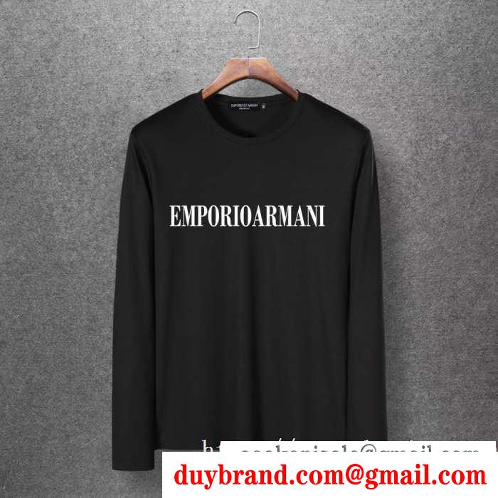 長袖Tシャツ 多色可選 季節感溢れる秋らしいコーデ 2019年秋冬最新のトレンド アルマーニ armani