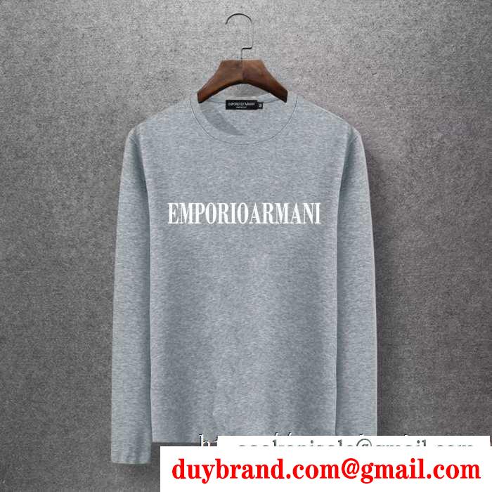 長袖Tシャツ 多色可選 季節感溢れる秋らしいコーデ 2019年秋冬最新のトレンド アルマーニ armani
