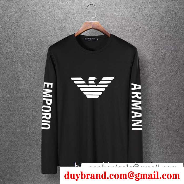 アルマーニ armani 長袖tシャツ 多色可選 秋冬着こなしも上品に演出 2019秋冬におすすめ着こなし