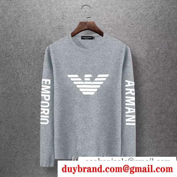 アルマーニ armani 長袖tシャツ 多色可選 秋冬着こなしも上品に演出 2019秋冬におすすめ着こなし