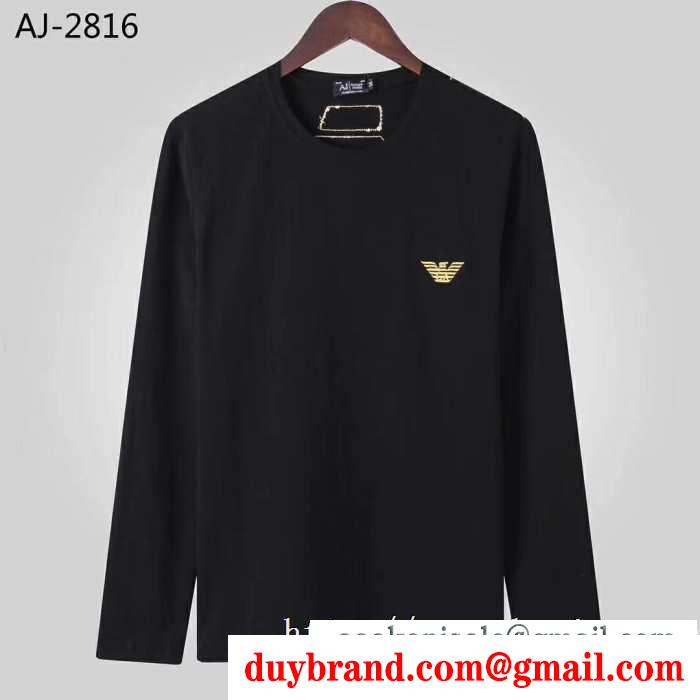 アルマーニ armani 長袖tシャツ 2色可選 秋冬らしいカジュアルな雰囲気を持つ 2019年秋冬最新のトレンド