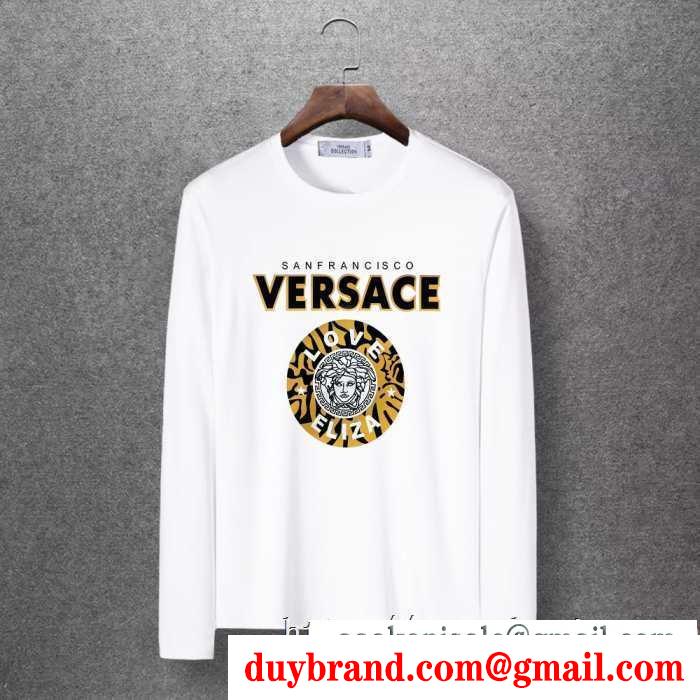 2019秋冬におしゃれな着こなし 冬のお洒落を楽しむ ヴェルサーチ versace 長袖tシャツ 4色可選