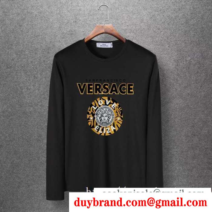 2019秋冬におしゃれな着こなし 冬のお洒落を楽しむ ヴェルサーチ versace 長袖tシャツ 4色可選