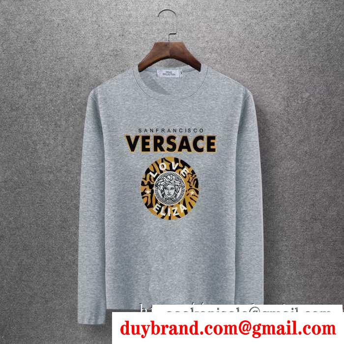 2019秋冬におしゃれな着こなし 冬のお洒落を楽しむ ヴェルサーチ versace 長袖tシャツ 4色可選