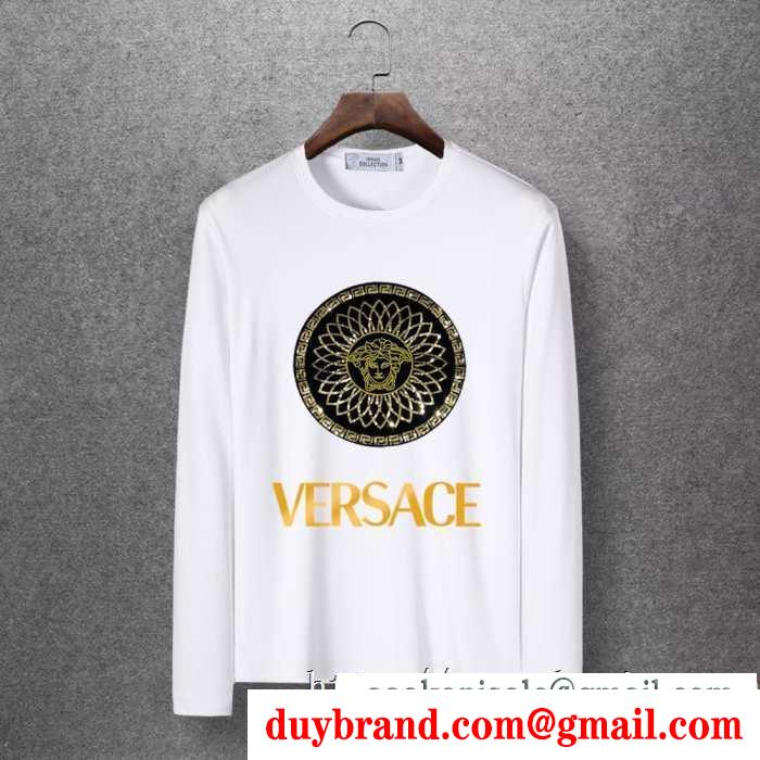 今年の秋冬のトレンドも意識 ヴェルサーチ versace 長袖tシャツ 4色可選 2019年秋冬最新のトレンド