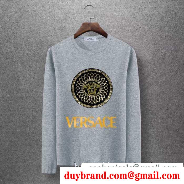 今年の秋冬のトレンドも意識 ヴェルサーチ versace 長袖tシャツ 4色可選 2019年秋冬最新のトレンド