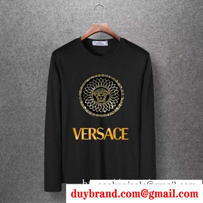 今年の秋冬のトレンドも意識 ヴェルサーチ versace 長袖tシャツ 4色可選 2019年秋冬最新のトレンド