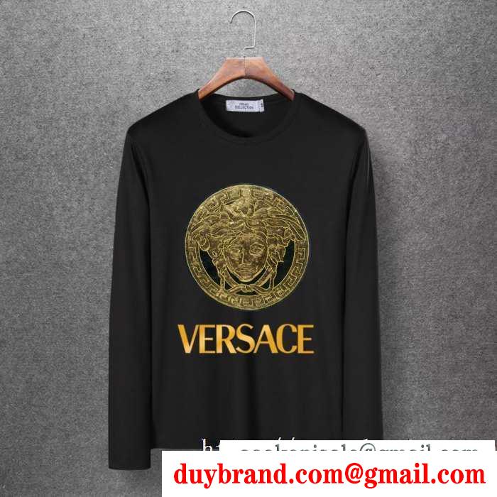 2019秋冬の必需品 ヴェルサーチ versace 長袖tシャツ 4色可選 落ち着いたコーデが楽しもう