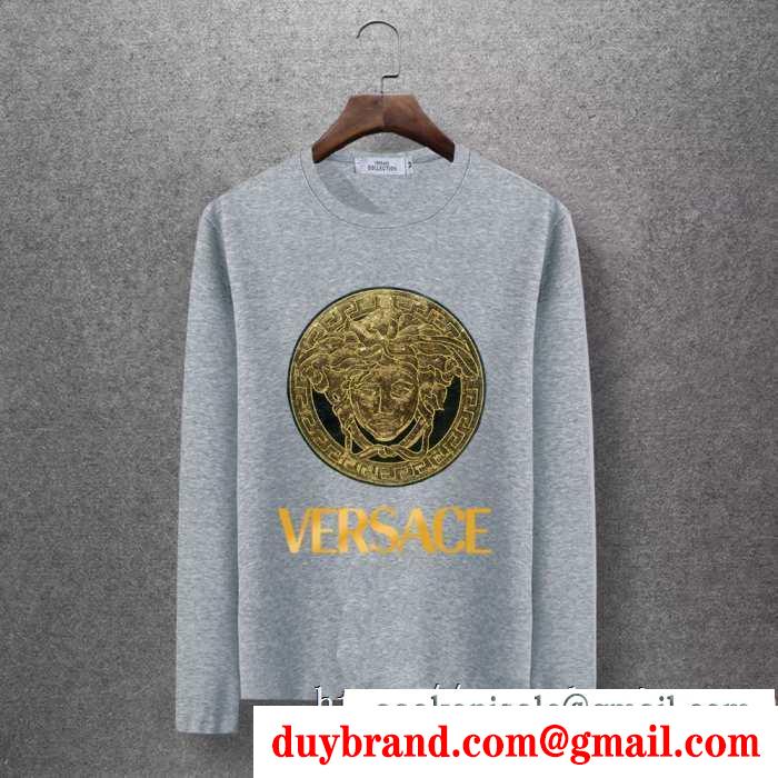 2019秋冬の必需品 ヴェルサーチ versace 長袖tシャツ 4色可選 落ち着いたコーデが楽しもう
