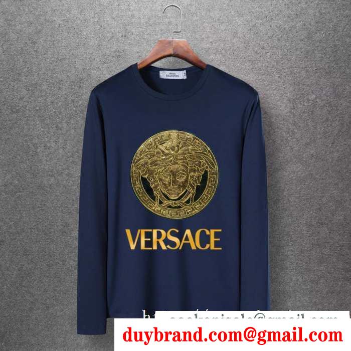 2019秋冬の必需品 ヴェルサーチ versace 長袖tシャツ 4色可選 落ち着いたコーデが楽しもう
