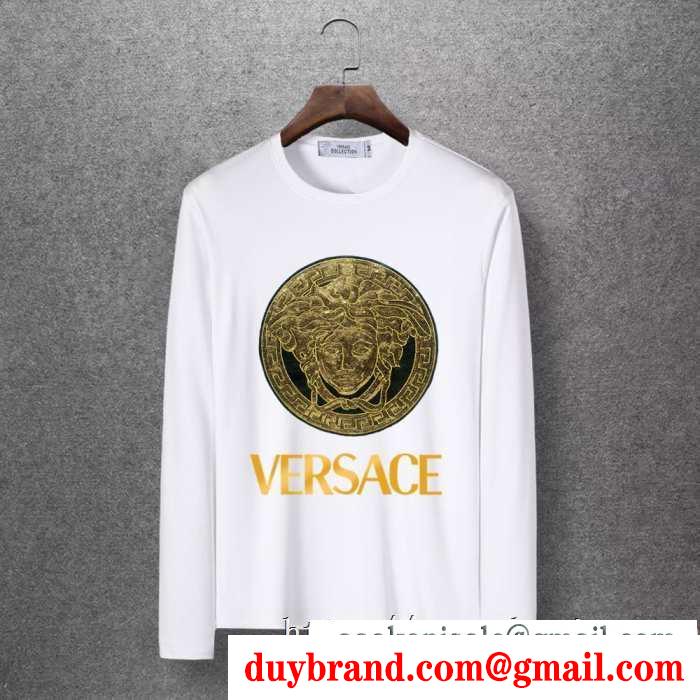 2019秋冬の必需品 ヴェルサーチ versace 長袖tシャツ 4色可選 落ち着いたコーデが楽しもう