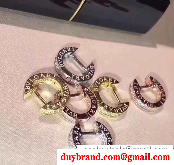 3色可選 落ち着いた秋冬の雰囲気に演出 ブルガリ BVLGARI 落ち着いた秋冬ファッションを楽しむ ピアス 普段使いもオフィスもOK