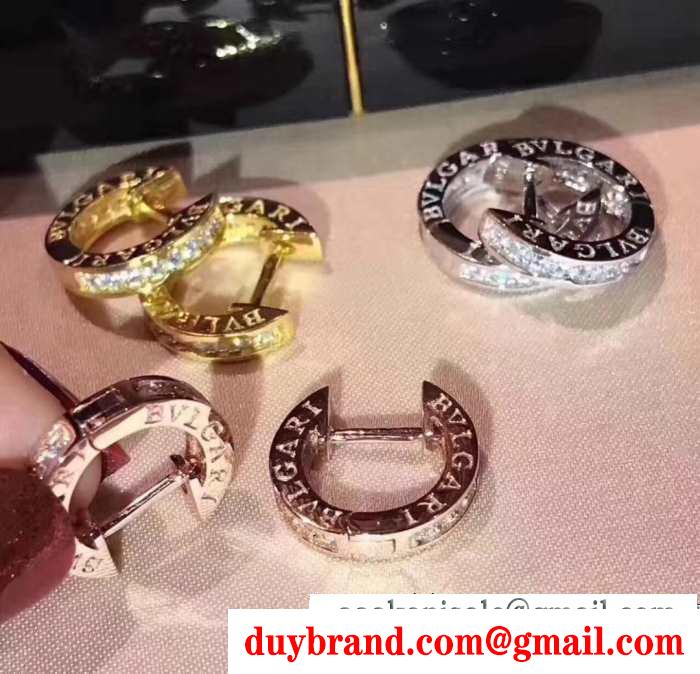 3色可選 落ち着いた秋冬の雰囲気に演出 ブルガリ BVLGARI 落ち着いた秋冬ファッションを楽しむ ピアス 普段使いもオフィスもOK