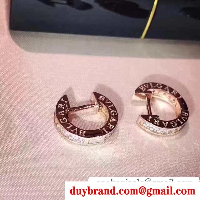 3色可選 落ち着いた秋冬の雰囲気に演出 ブルガリ BVLGARI 落ち着いた秋冬ファッションを楽しむ ピアス 普段使いもオフィスもOK