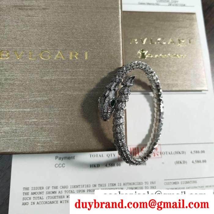 3色可選 街のおしゃれさんも愛用 ブルガリ BVLGARI 秋冬ファッションを明るくなる ブレスレット 2019秋冬におすすめ着こなし