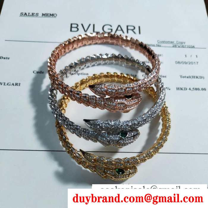 3色可選 街のおしゃれさんも愛用 ブルガリ BVLGARI 秋冬ファッションを明るくなる ブレスレット 2019秋冬におすすめ着こなし