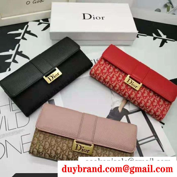 冬ファッションの定番 ディオール dior 季節感溢れる秋らしいコーデ 3色可選 財布/ウォレット 秋冬ファッションを明るくなる