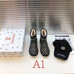 Giày boots LV mùa đông lông mịn ấm áp Louis Vuitton superme thời trang mùa đông Corde 