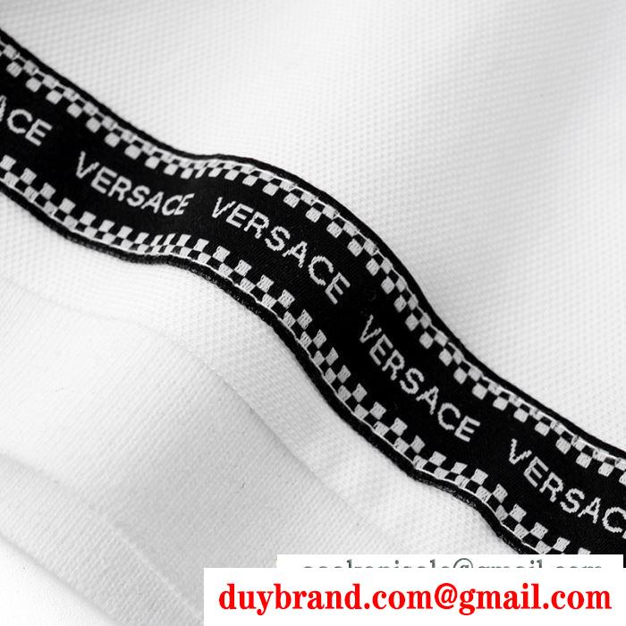 涼しげで季節感たっぷり  2色可選 半袖Tシャツ 心踊るおしゃれスタイル ヴェルサーチ VERSACE