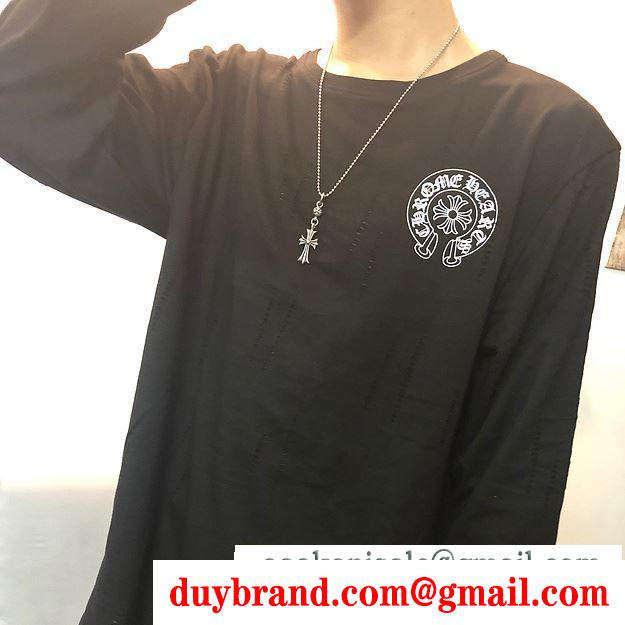 2色可選 2020年の春夏はこれ！ クロムハーツ 1枚でグッと華やかに chrome hearts 長袖 /ロンt