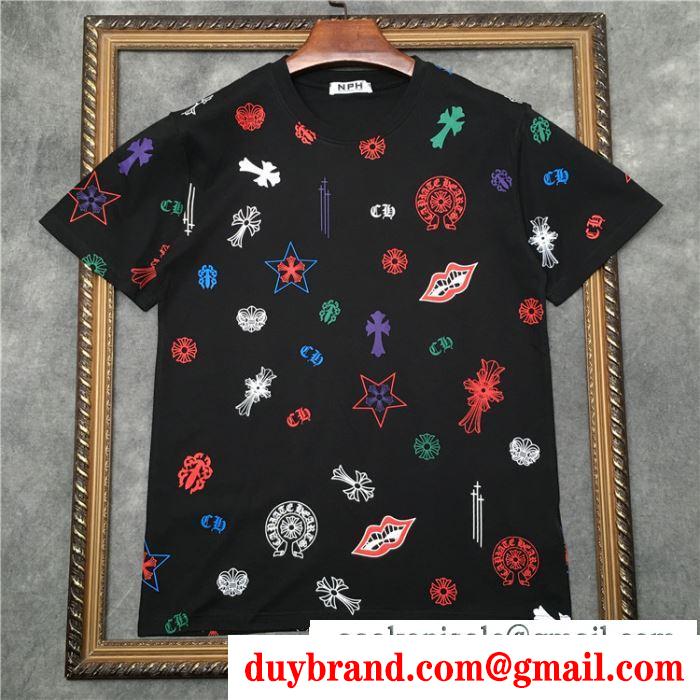 おしゃれ春夏コーデヒント  2色可選 半袖Tシャツ クロムハーツ オフィスにも着まわしOK CHROME HEARTS