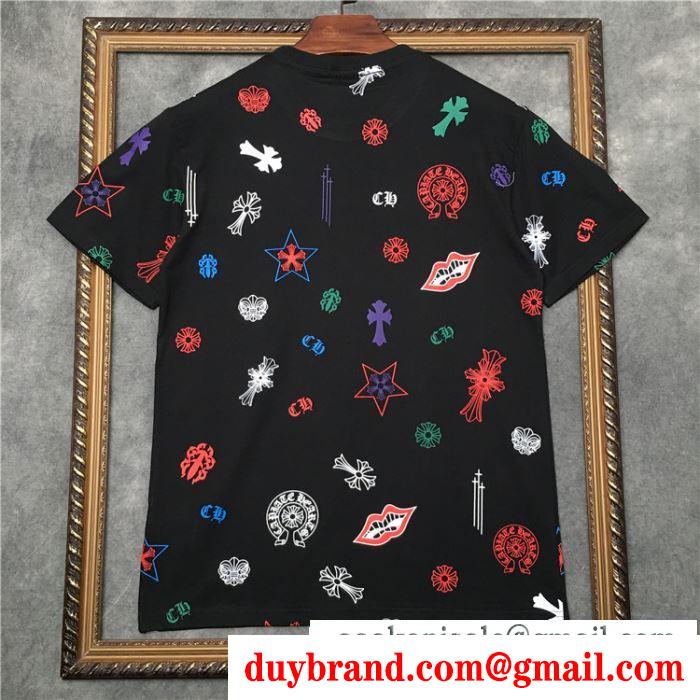 おしゃれ春夏コーデヒント  2色可選 半袖Tシャツ クロムハーツ オフィスにも着まわしOK CHROME HEARTS