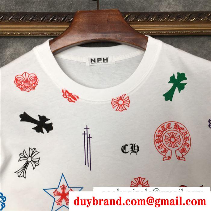 おしゃれ春夏コーデヒント  2色可選 半袖Tシャツ クロムハーツ オフィスにも着まわしOK CHROME HEARTS