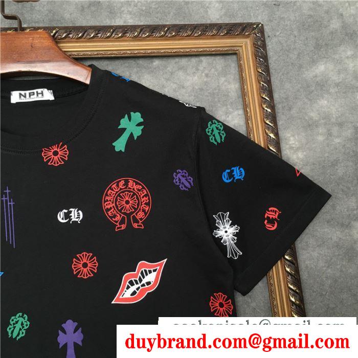 おしゃれ春夏コーデヒント  2色可選 半袖Tシャツ クロムハーツ オフィスにも着まわしOK CHROME HEARTS