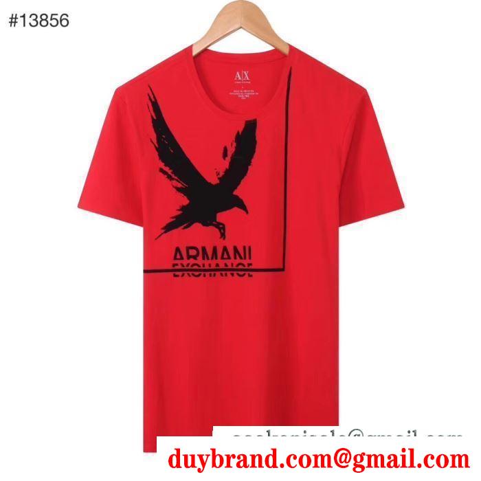 トレンド感を取り入れる  多色可選 半袖Tシャツ こなれ感のあるコーデに アルマーニ ARMANI